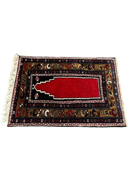 El Dokuma Sıfır Ortaköy Halısı 80X110 Lacivert Kırmızı Namazlık modelleri