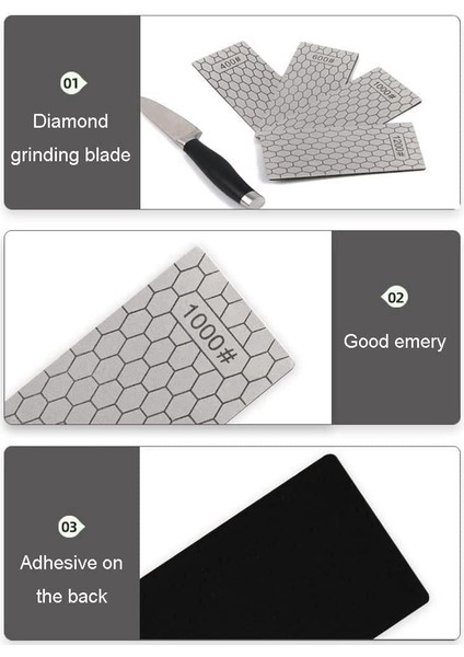 4 Adet Elmas Bileme Taşları, Kaymaz Mat, 400/600/1000/1200 Grit, Mutfak Bileme Için Whetstone Petek (Yurt Dışından)