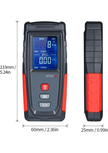 Emf Metre USB Şarj Edilebilir, Ev Aletleri Için Elektromanyetik Alan ve Sıcaklık Hassasiyeti Için Radyasyon Dedektörü (Yurt Dışından) fiyatları