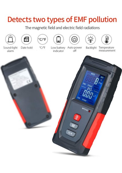 Emf Metre USB Şarj Edilebilir, Ev Aletleri Için Elektromanyetik Alan ve Sıcaklık Hassasiyeti Için Radyasyon Dedektörü (Yurt Dışından) indirimleri