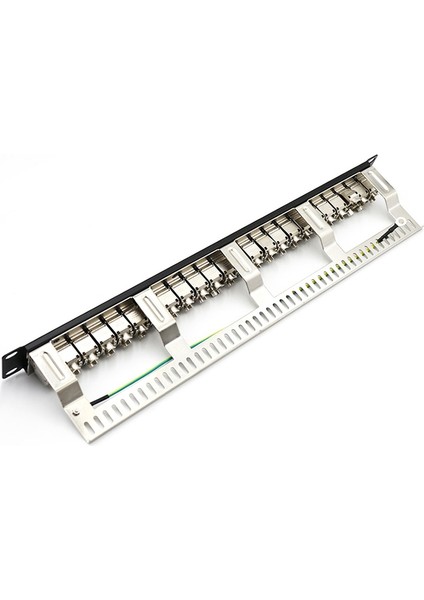 Cat7 Patch Panel 24PORT CAT7/CAT6A Ftp Patch Panel Tam Korumalı Dahil. 24X Cat7 Korumalı Keystone Adaptörü 1u 19 Inç (Yurt Dışından)