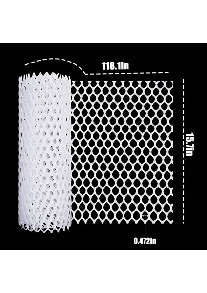2x Plastik Tavuk Tel Çit Örgüsü, Bahçecilik Için Eskrim Teli, Kümes Hayvanları Eskrim, Tavuk Tel Çerçeve Beyaz (Yurt Dışından)
