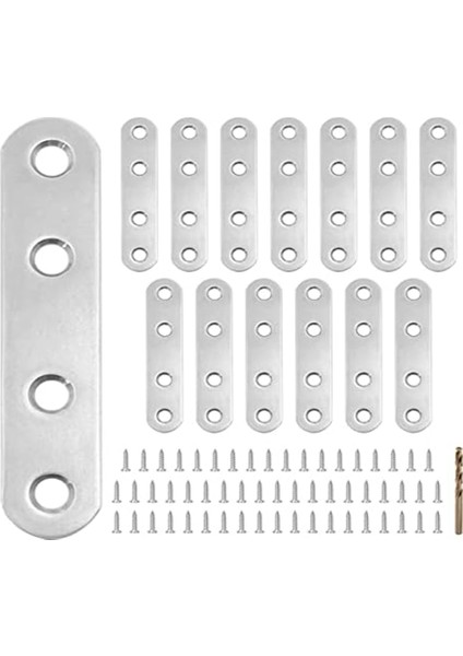 14 Adet 2.99X0.63 Inç Düz Destek, Paslanmaz Çelik Düz Braket, Ahşap Masa Sandalye Dolap Çekmece Dolap Için Metal Destek (Yurt Dışından)