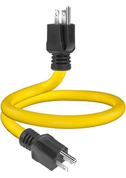3 Prong Erkek - Erkek Uzatma Kablosu, Jeneratör Adaptör Kablosu Nema 5-15P Transfer Anahtarı Için, 12AWG 125V (2ft) Abd Tak (Yurt Dışından)