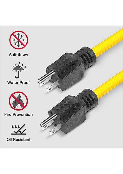 3 Prong Erkek - Erkek Uzatma Kablosu, Jeneratör Adaptör Kablosu Nema 5-15P Transfer Anahtarı Için, 12AWG 125V (2ft) Abd Tak (Yurt Dışından) indirimleri