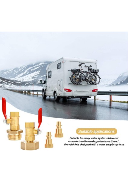 Rv Winterize Üfleme Adaptör Kiti, 1/4ın Hızlı Bağlantı Fişi 3/4ın Ght Bahçe Hortumu Için Yağmurlama Kışlama Üfleme Adaptörü (Yurt Dışından) fırsatları