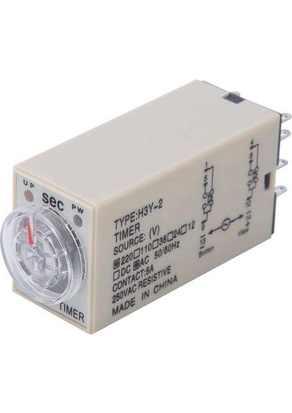 5x 10 S Gecikme Zamanlayıcı Zaman Rölesi H3Y-2 Ac 220 V 8 Pın Ayar Düğmesi Kontrol Zamanlama Rölesi Ev Elektrik Sistemleri Için (Yurt Dışından)