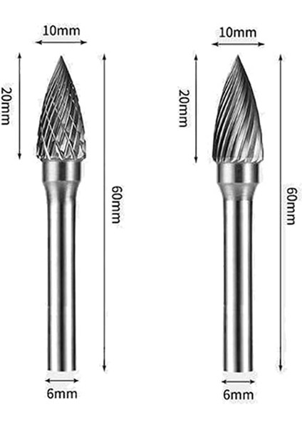 2 Adet G Tipi 10MM Kesme Çapı Alüminyum Kesme Tungsten Karbür Çapak Dosyası 1/4 Shank ile Döner Alet Veya Kalıp Öğütücü Için (Yurt Dışından) fiyatları