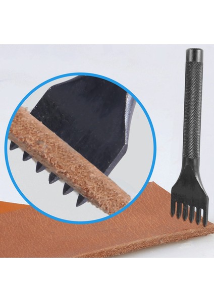 Dıy Elmas Bağlama Dikiş Keski Seti Deri El Sanatları Kitleri, Deri El Sanatları Diş Delme Aracı 4mm 1/2/4/6 Prong (Yurt Dışından)
