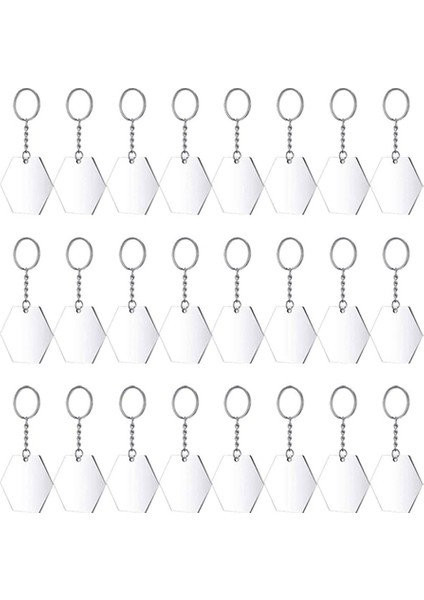 Şeffaf Altıgen Şeffaf Set Diskler Anahtar Zincirleri Şeffaf Akrilik Anahtarlık Kolye Anahtarlık Dıy Projeleri ve El Sanatları Için (Yurt Dışından)