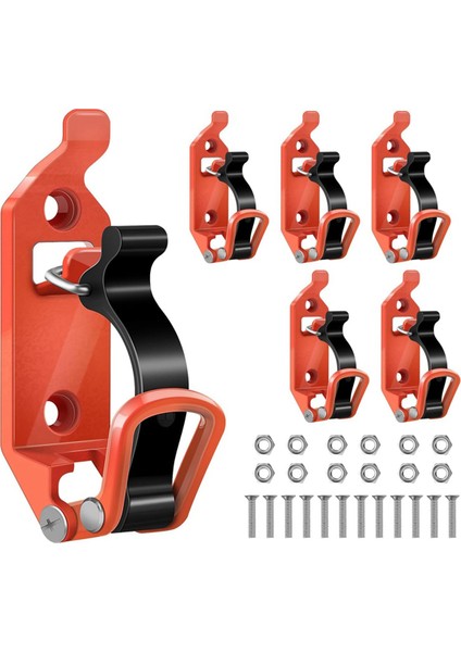 6 Adet Tavan Rafı Için Kürek Montajı, Metal Kauçuk Kelepçe Montaj Braketleri, Dayanıklı Balta Tutucu Kelepçe Montaj Kiti (Turuncu) (Yurt Dışından)