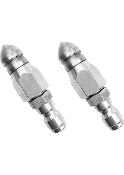 2x Basınçlı Yıkama Kanalizasyon Jetter Nozulu, Paslanmaz Çelik, Dayanıklı Tasarım Kanalizasyon Jet Nozulu, 1/4 Inç Hızlı Bağlantı (Yurt Dışından)