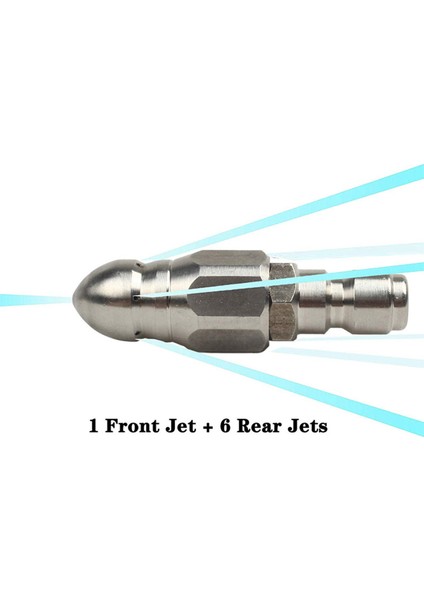 2x Basınçlı Yıkama Kanalizasyon Jetter Nozulu, Paslanmaz Çelik, Dayanıklı Tasarım Kanalizasyon Jet Nozulu, 1/4 Inç Hızlı Bağlantı (Yurt Dışından) indirimleri
