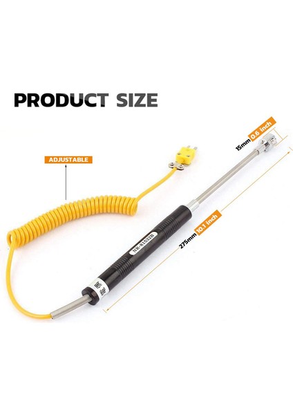 5x NR-81532B -50 Ila 500DEG/CK Tipi Yüzey Sıcaklığını Ölçmek Için El Tipi Yüzey Termokupl Probu (Yurt Dışından)
