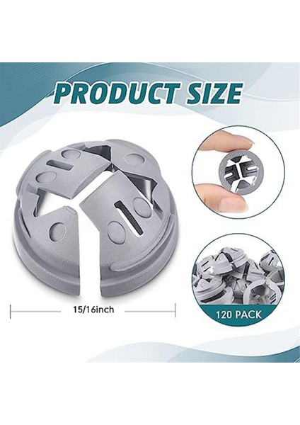 3/8-1/2ın, Push-Fit Toplu Konektör Nm Kablo Konektörü Elektrik Boru Bağlantısı 1/2ın Nakavt Deliğine Uygun, 120 Adet, Gri (Yurt Dışından)