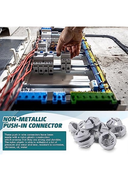 3/8-1/2ın, Push-Fit Toplu Konektör Nm Kablo Konektörü Elektrik Boru Bağlantısı 1/2ın Nakavt Deliğine Uygun, 120 Adet, Gri (Yurt Dışından)