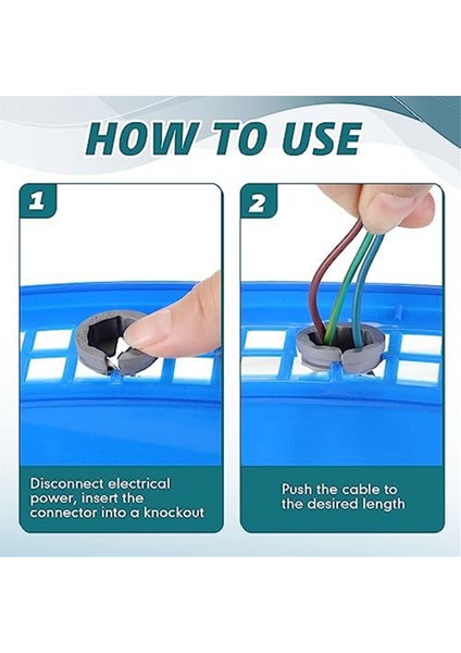 3/8-1/2ın, Push-Fit Toplu Konektör Nm Kablo Konektörü Elektrik Boru Bağlantısı 1/2ın Nakavt Deliğine Uygun, 120 Adet, Gri (Yurt Dışından)