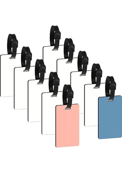 Süblimasyon Boş Bagaj Etiketleri Beyaz Boş Seyahat Çantası Bagaj Etiketleri Kayışlı Çift Taraflı Mdf Bavul Etiket Etiketi 10 Adet,многоцелевой Пакет (Yurt Dışından)