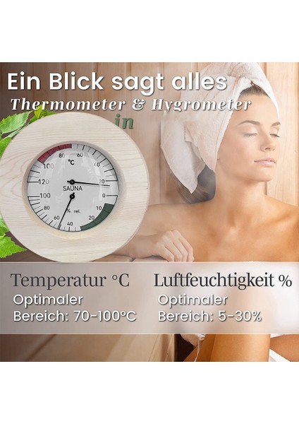 Ahşaptan Yapılmış Sauna Termometre Higrometre Analog (Huş, Kızılağaç Veya Aspen.- Asil Sauna Aksesuar Seti (Yurt Dışından) fırsatları