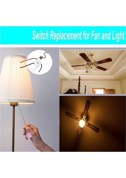 2 Adet Tavan Vantilatörü Işıkları Anahtarı Zingear ZE-208S E89885 3 Hız 4 Telli Fan Anahtarı Çekme Zinciri, Fan Işıkları Anahtarı, Bronz (Yurt Dışından)