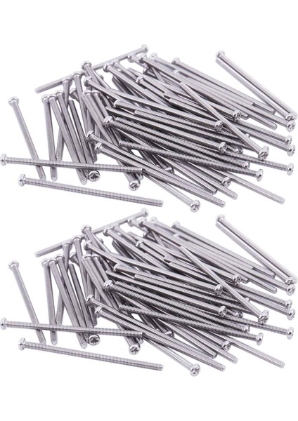120 x Gümüş Ton M2 x 40MM 304 Paslanmaz Çelik Yuvarlak Başlı Vida Cıvatası (Yurt Dışından)