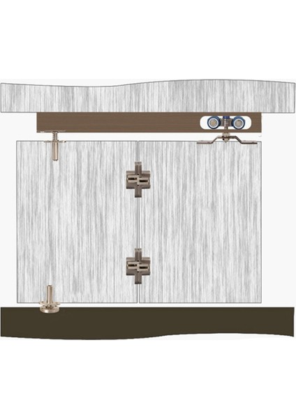 2x Bifold Kapı Donanımı Ahşap Sürgülü Kapı Kasnağı Mobilya Donanım Tekerlek Ahır Kapı Silindiri (Yurt Dışından)