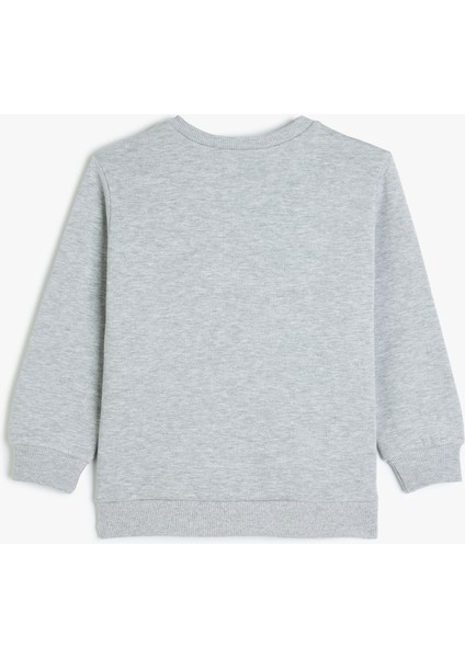 Pamuklu Bisiklet Yaka Uzun Kollu Basic Sweatshirt fiyatları