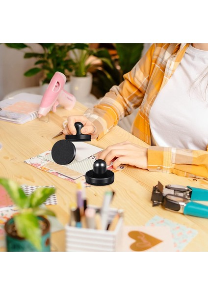 4 Adet Lastik Damga Basınç Aracı Damgalama Aracı Siyah Scrapbooking Kabartma Kartı Için Basın Damgalama Fırçası (Yurt Dışından)