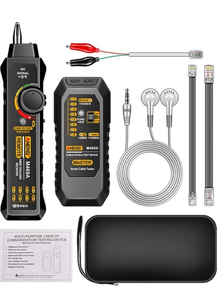 Aneng M469A Ağ Kablo Bulucu RJ45 RJ11 Lan Kablo Bulucu Test Cihazı Anti-Parazit Test Cihazı Ağ Onarımı, Siyah (Yurt Dışından)