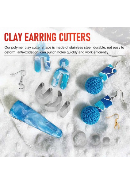 24 Adet Polimer Kil Kesiciler, 10 Şekiller Kil Kesiciler Küpe Kartları, Küpe Kancaları, Takı Yapımı Için (Yurt Dışından) fırsatları