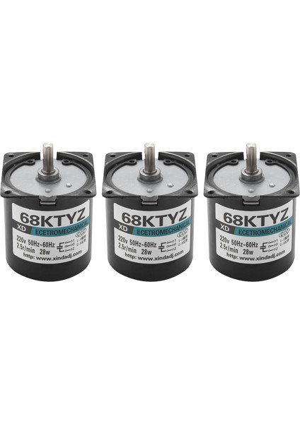 3 Adet 68KTYZ Mini Dişli Motor Ac 220V 28W 2.5r/min Büyük Tork Sabit Mıknatıslı Senkron Dişli Motor (Yurt Dışından)