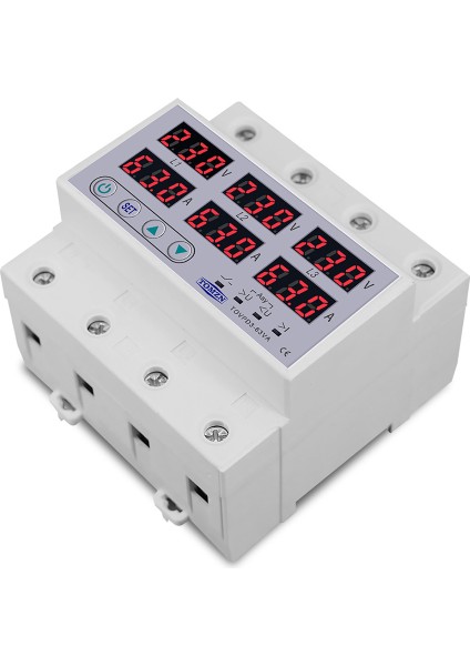 Tomzn Din Ray 3 Fazlı Gerilim Rölesi 3p+N Voltmetre Ampermetre Aşırı ve Düşük Gerilim Monitör Röleleri Koruyucu 63A 230V N ile (Yurt Dışından) fiyatları