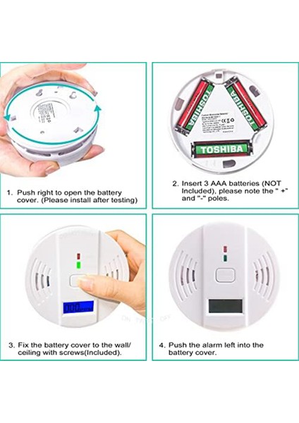 Karbon Monoksit Dedektörü, Ev Için Karbon Monoksit Alarmı, Depo, Karbon Monoksit Alarm Dedektörü, 2 Adet (Yurt Dışından) indirimleri
