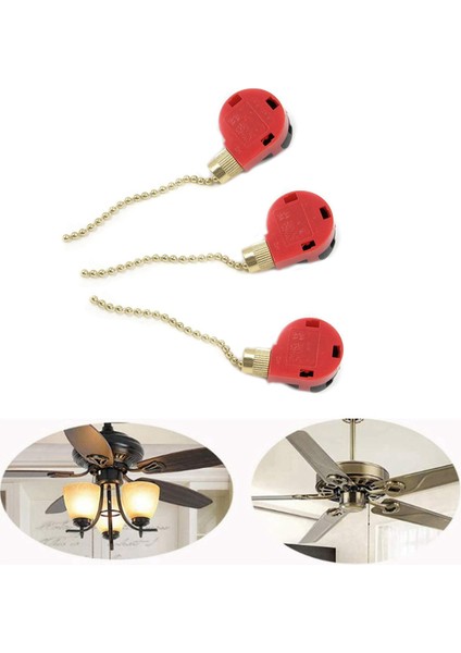 6 Adet Tavan Vantilatörü Anahtarı 3 Hız 4 Telli ZE-268S1 Fan Çekme Zinciri Anahtarı Yedek Hız Kontrol Anahtarı Avize Anahtarı (Yurt Dışından) fırsatları