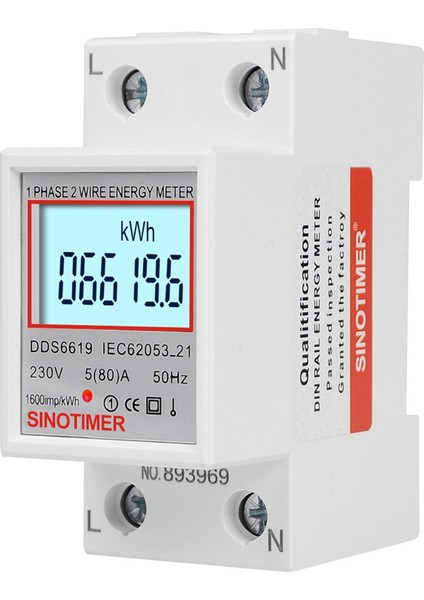 Sınotımer DDS6619-006 Arka Işık Ekran Tek Fazlı Dın Ray Tipi Watt-Saat Ölçer 2p Elektronik Watt-Saat Ölçer 5(80)A 230V (Yurt Dışından) fırsatları