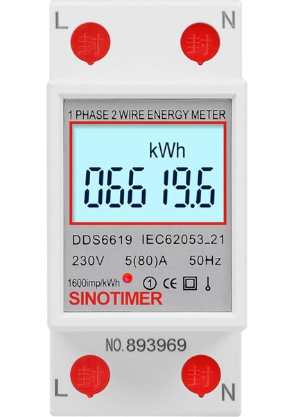 Sınotımer DDS6619-006 Arka Işık Ekran Tek Fazlı Dın Ray Tipi Watt-Saat Ölçer 2p Elektronik Watt-Saat Ölçer 5(80)A 230V (Yurt Dışından) indirimleri