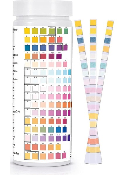 16'sı 1 Içme Suyu Test Kiti, Içme Suyu Için Su Test Kitleri 100 Pcs Su Kalitesi Test Şeritleri, Serbest Klor (Yurt Dışından)