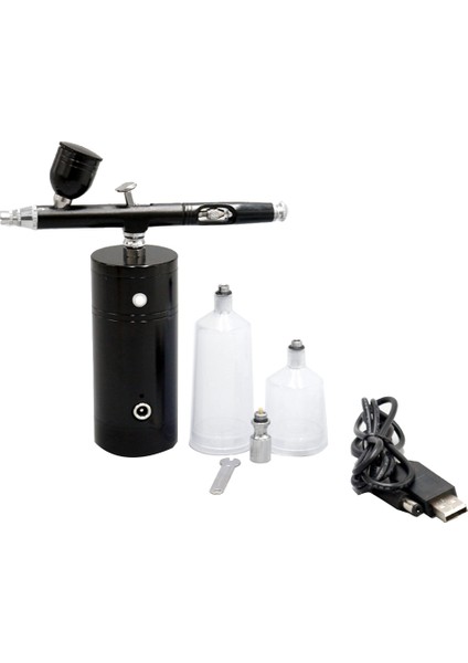 Çok Amaçlı Airbrush Hava Kompresörü Kiti Çift Eylem 0.3mm Meme 7cc Kapasiteli Boya Püskürtme Püskürtme Seti (Yurt Dışından)