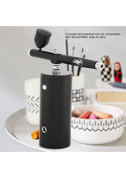 Çok Amaçlı Airbrush Hava Kompresörü Kiti Çift Eylem 0.3mm Meme 7cc Kapasiteli Boya Püskürtme Püskürtme Seti (Yurt Dışından) fiyatları