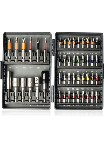 48'i 1 Arada Manyetik Darbeli Sürücü Bit Seti 1/4 Inç Hex Shank, Phillips Uçlar Için Darbeli Burulma Tornavida Ucu Seti (Yurt Dışından)