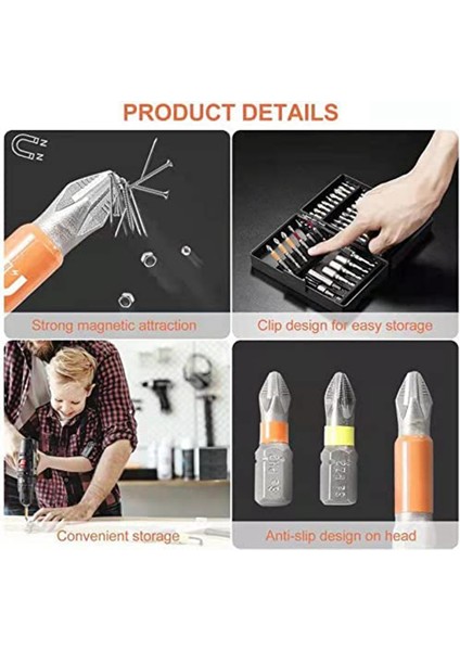 48'i 1 Arada Manyetik Darbeli Sürücü Bit Seti 1/4 Inç Hex Shank, Phillips Uçlar Için Darbeli Burulma Tornavida Ucu Seti (Yurt Dışından) modelleri