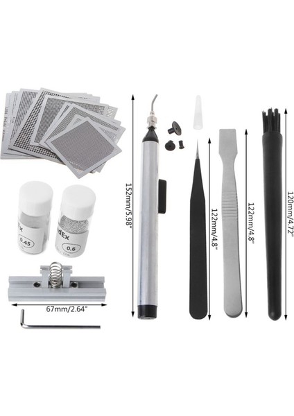 2x Bga Reballing Doğrudan Isı Şablonları Lehim Pastası Teneke Topları Istasyonu Çelik Hasır Bga Reball Kiti Smt Rework Onarım Için (Yurt Dışından) fiyatları