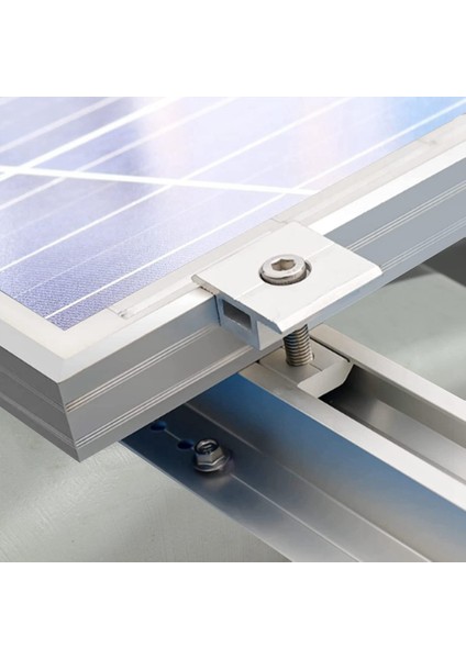 10'lu Güneş Paneli Braketi Paketi Merkezi Klips 30 mm T Şekilli Pv Modülü Braket Klipsi, Rv Çatılar Için Yüksekliği Ayarlanabilir (Yurt Dışından)