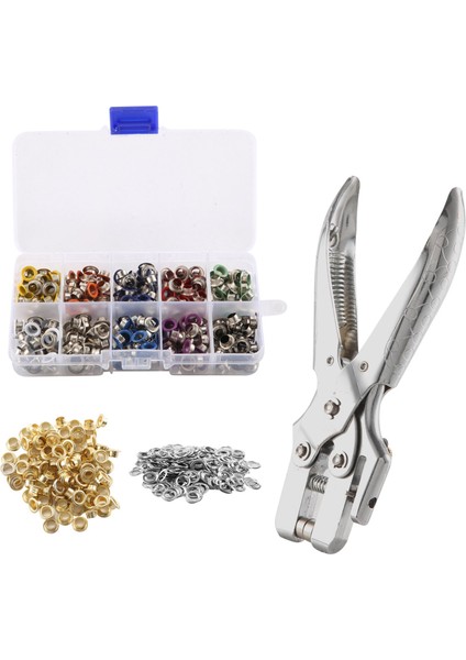400 Adet 3/16 Inç Metal Grommets Kiti, 1 Adet Kuşgözü Delik Delme Pensesi, Metal Halkalar Kitleri Ayakkabı Halkaları Grommet Setleri (Yurt Dışından) modelleri