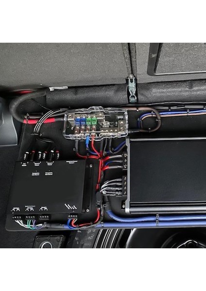 Güç Dağıtım Bloğu, Sigortalı Güç Dağıtım Bloğu Araç Ses 4 Yollu Mıdı Sigorta Bloğu Otomatik Utv Tekne Stereo Amp (Yurt Dışından)