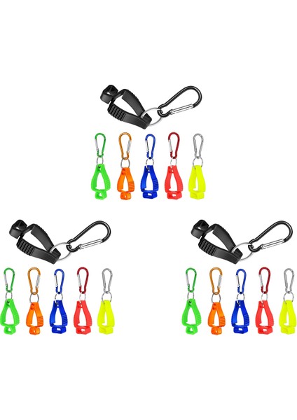 18 Adet Eldiven Klipleri Iş Eldiveni Tutucular Eldiven Kemer Klipsi Metal Karabinalar ile Inşaat Işçisi Koruyucu Emek Için (Yurt Dışından)