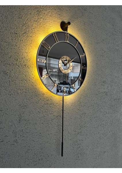 Metal Aynalı Duvar Saati 40X85 cm Büyük Boy Işıklı Gerçek Ayna Duvar Saati Modern Tasarım modelleri