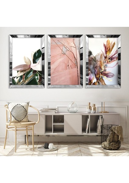 Kolaj Çizim Gold Pleksi Kenar Mdf Tablo