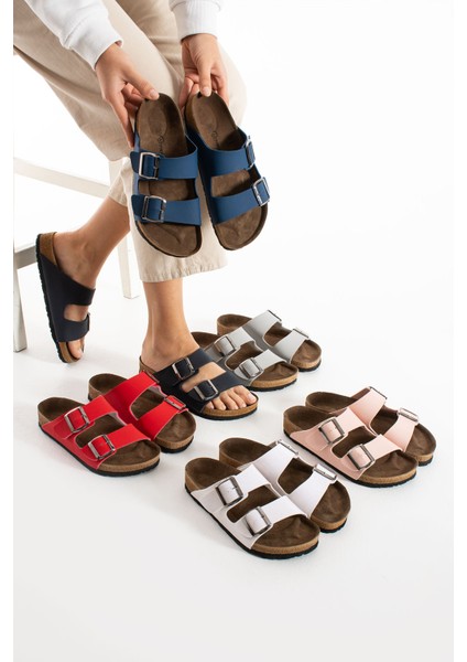 Ziona Rahat Çift Toka Unisex Günlük Terlik indirimleri