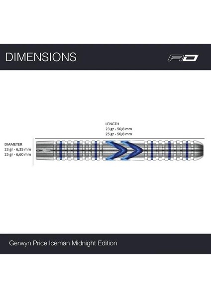 Gerwyn Price Midnight Edition % 90 Tungsten Çelik Uçlu Dart Oku modelleri